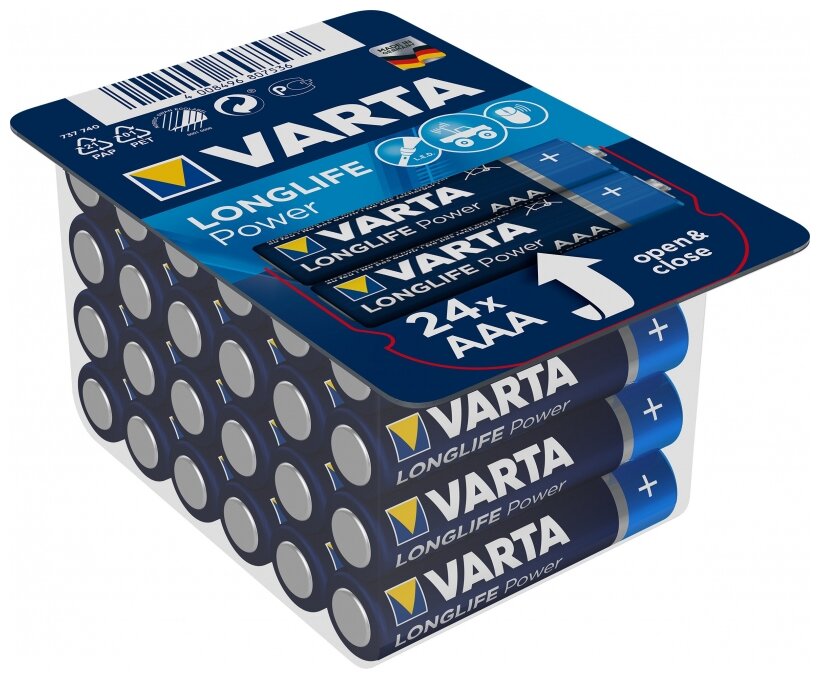 Батарейка VARTA LONGLIFE Power AAA, 24 шт.