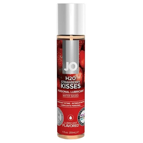 Гель-смазка JO H2o Strawberry Kisses, 30 мл, 1 шт. одноразовый вкусовой лубрикант со вкусом клубники jo flavored strawberry kiss 10 мл