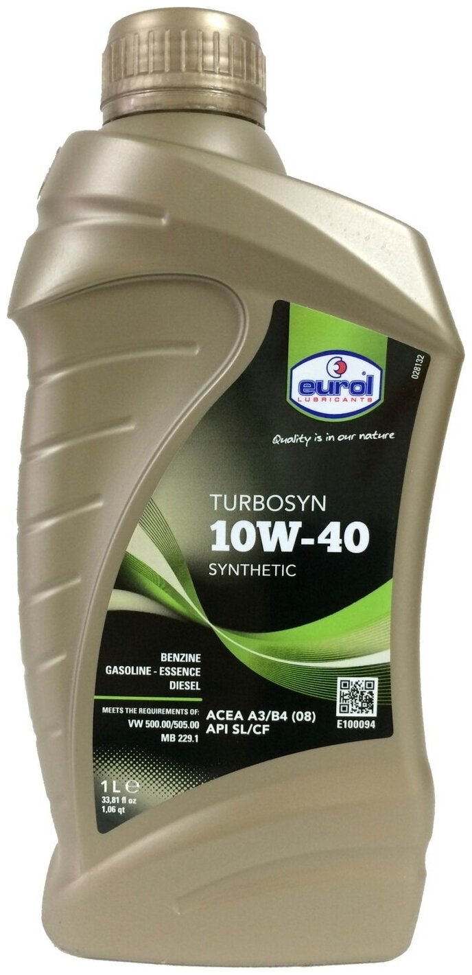 Полусинтетическое моторное масло Eurol Turbosyn 10W-40 Synthetic