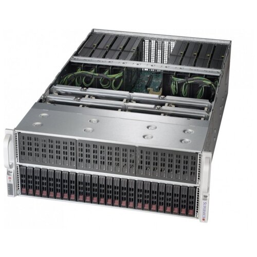 Сервер Supermicro SuperServer 4029GP-TRT без процессора/без ОЗУ/без накопителей/количество отсеков 2.5 hot swap: 24/4 x 2000 Вт/LAN 10 Гбит/c серверная платформа supermicro sys 5019p wt