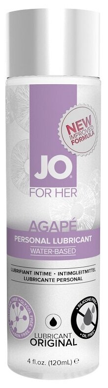 Женский лубрикант на водной основе JO AGAPE LUBRICANT ORIGINAL - 120 мл.