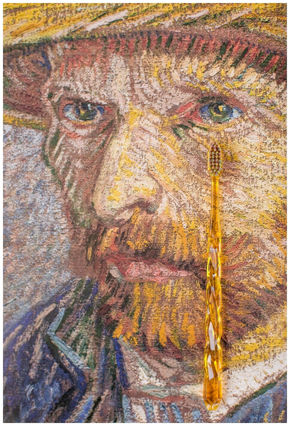 МонтКаротт Ван Гог Зубная щетка мягкая Желтая Клио Индастриал - фото №4