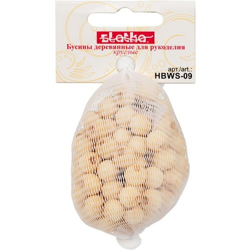 Бусины деревянные для рукоделия Zlatka HBWS-09 8 мм 10 уп по 100 шт св. дерево