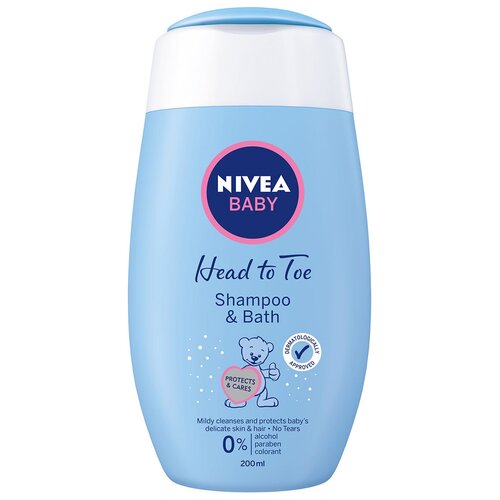 Купить Nivea Детский шампунь для волос и пена для купания Nivea Baby 200 мл, 4 шт., female