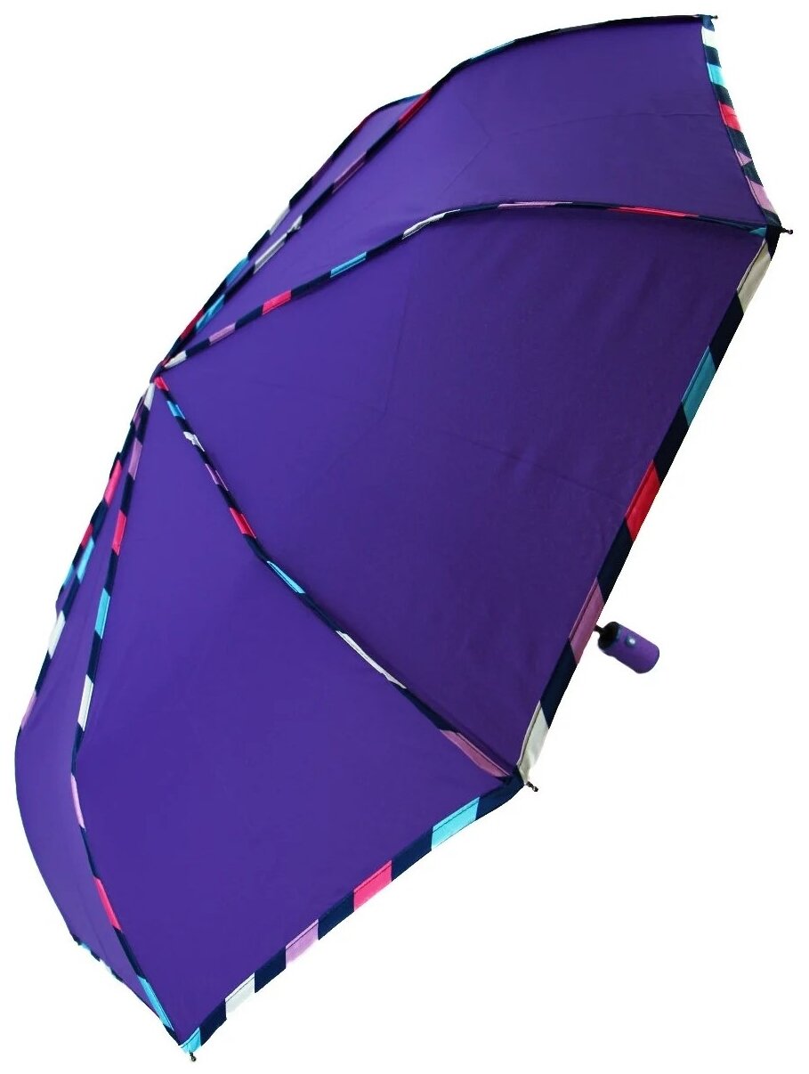 Женский складной зонт Popular Umbrella автомат 2111/фиолетовый