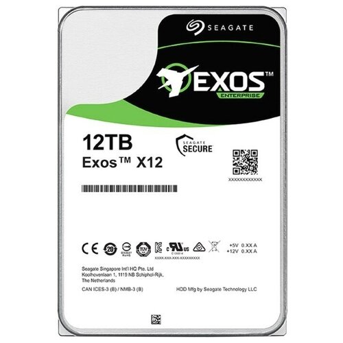 Жесткий диск Seagate Exos X16 12 ТБ ST12000NM002G жесткий диск seagate exos x16 10 тб st10000nm001g