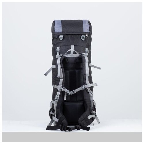 Рюкзак туристический Taif 80 л, отдел на шнурке, наружный карман, 2 боковые сетки, черный-серый