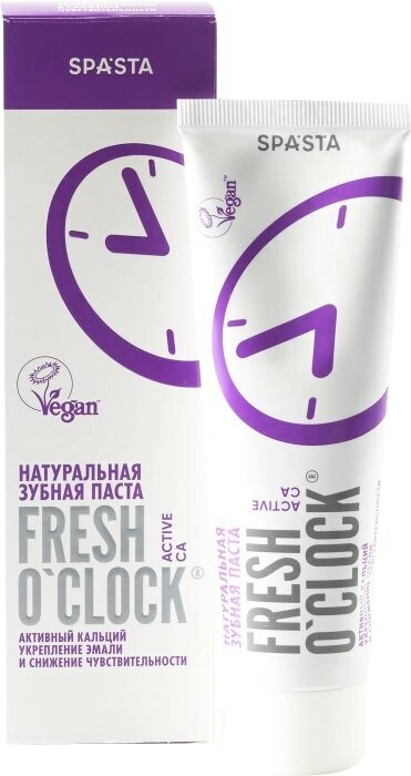 Зубная паста Spasta Fresh Oclock Активный кальций Укрепление эмали и снижение чувствительности 90мл