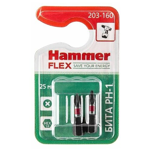 Бита Hammer Flex 203-160 PH-1 25мм, 2шт.