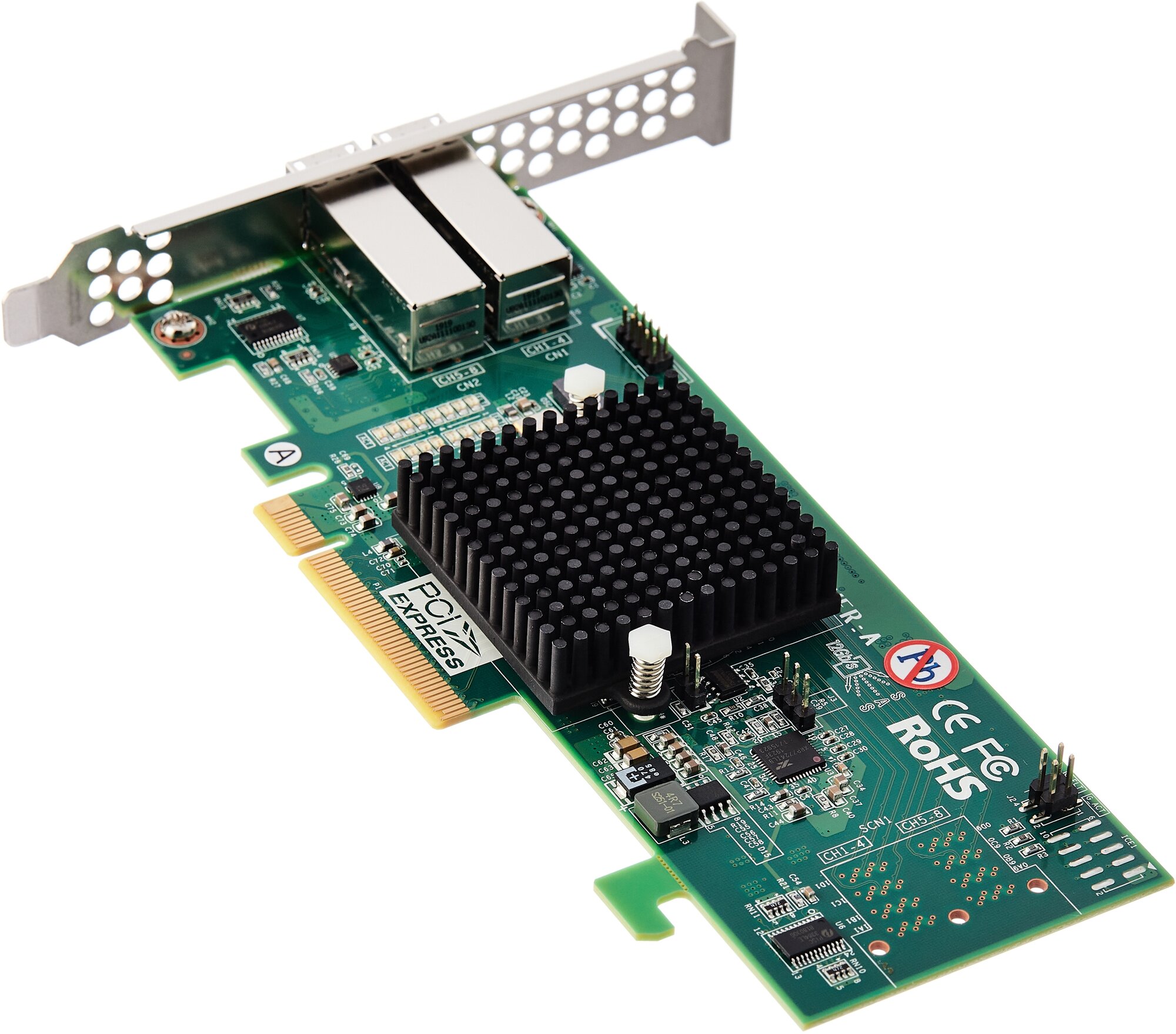 RAID-контроллер Areca ARC-1330-8x PCIe 3.0 x8 Low Profile, SAS/SATA 12G, HBA, 8port (2*ext SFF8644), (аналог L