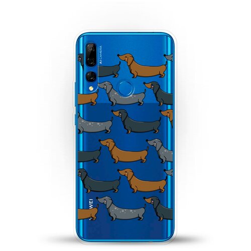 фото Силиконовый чехол узор из такс на huawei y9 prime (2019) andy & paul