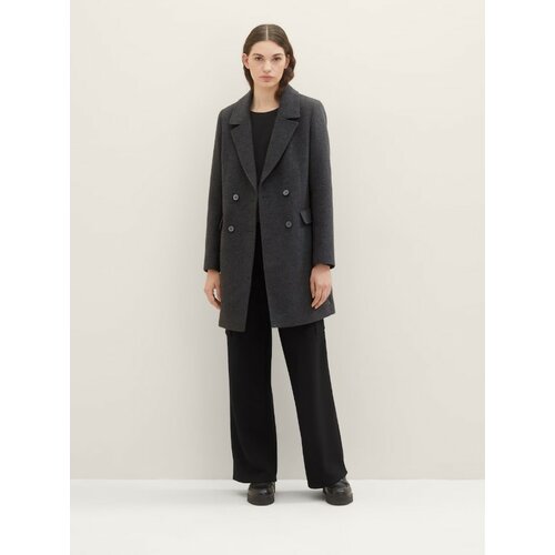 Пальто  Tom Tailor демисезонное, силуэт прямой, средней длины, размер M, серый
