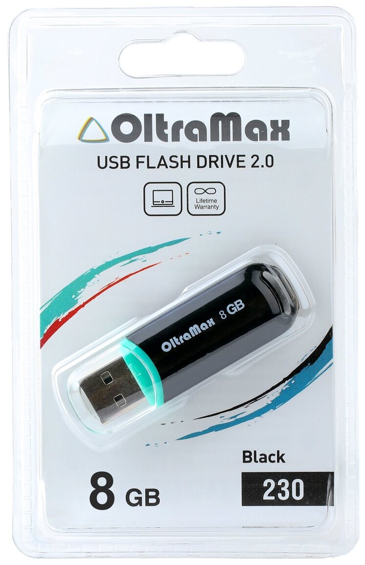 Флешка OltraMax 230 8 ГБ, black