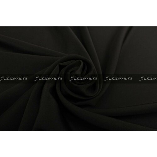 Ткань Шелк-крепдешин чёрный матовый, ш130см, 0,5 м