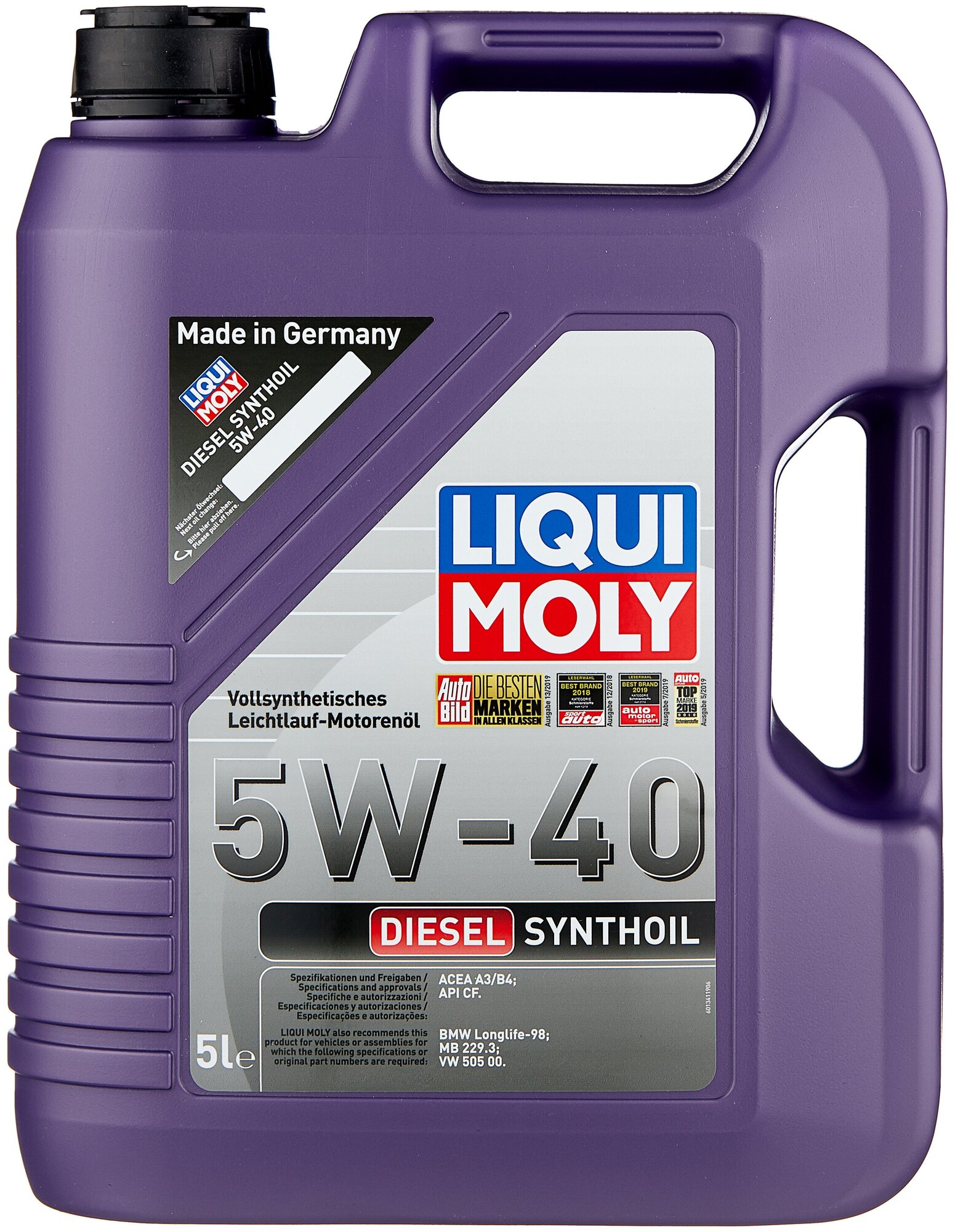 Синтетическое моторное масло LIQUI MOLY Diesel Synthoil 5W-40