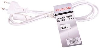 Кабель Telecom CEE 7/16 - IEC C7 (TP228) 1.8 м, белый