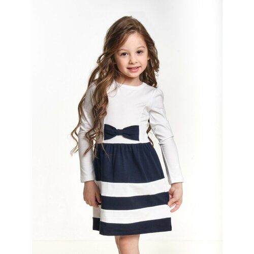 Платье Mini Maxi, размер 98, синий, белый платье mini maxi хлопок трикотаж размер 98 синий белый