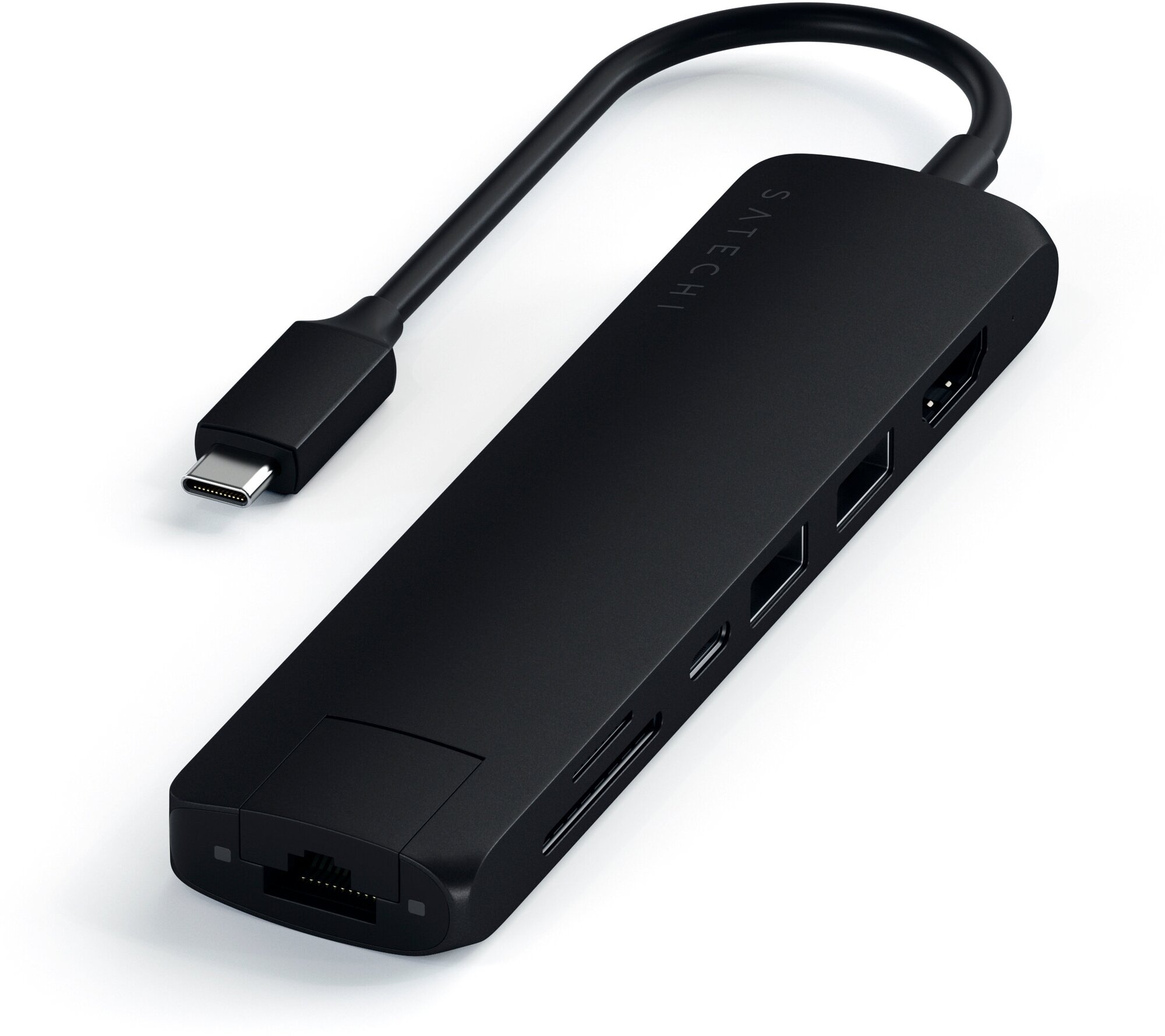 Адаптер Satechi USB-C Slim Multiport with Ethernet черный