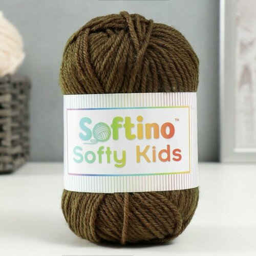 Пряжа 100% акрил Softy Kids 90м ±5м 50 гр цвет 59 болотный 2 шт