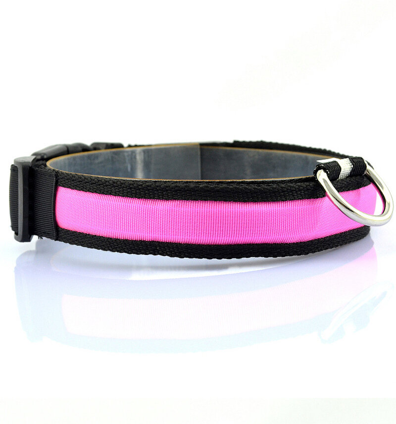 Ошейник для собак / Светящийся ошейник для собак, светодиодный LED, розовый, размер ХL - фотография № 2