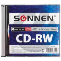 Диск CD-RWSONNEN700 Mb 4-12x, 1 шт.