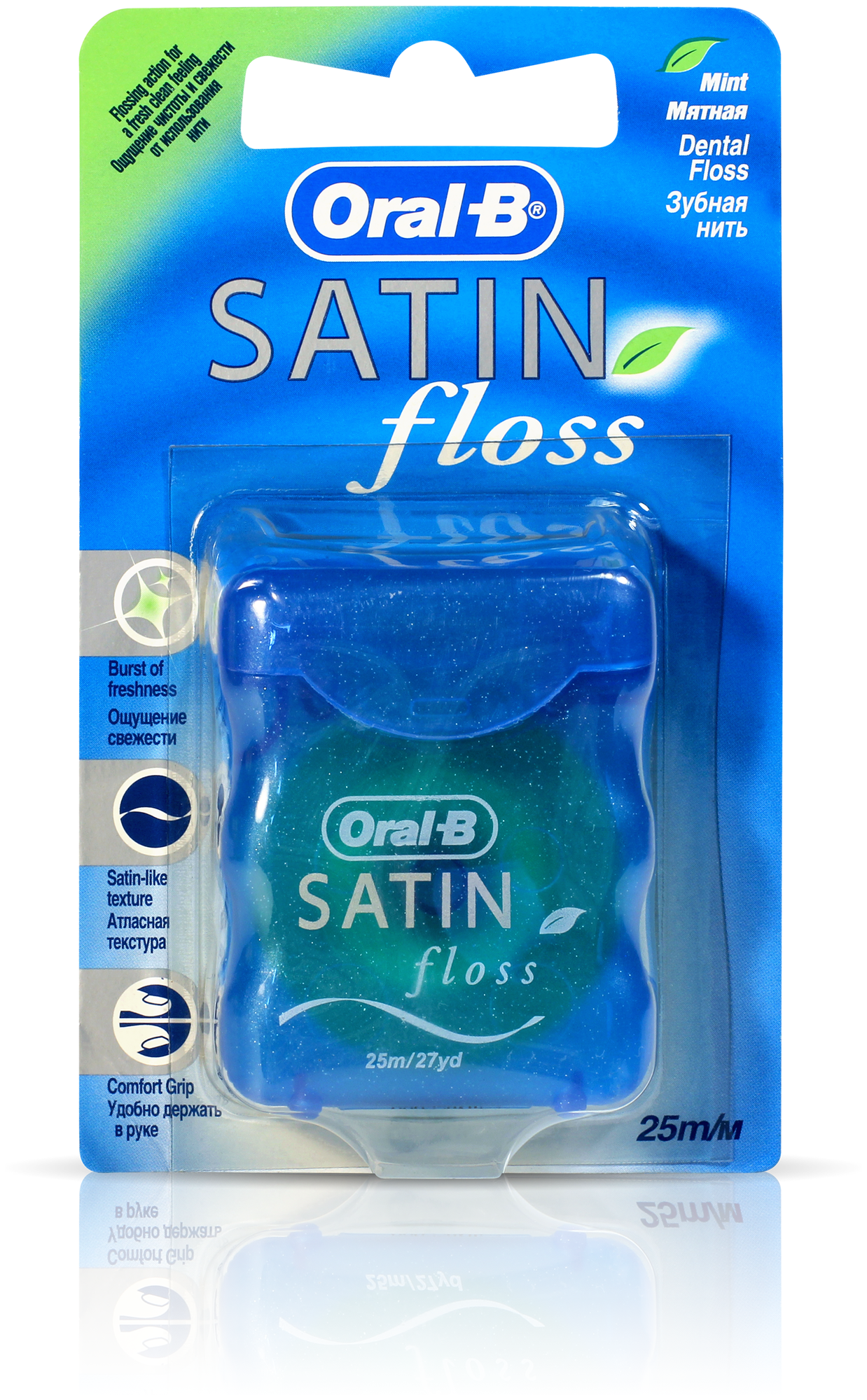 Зубная нить Oral-B Satin floss, с мятным вкусом, 25 м