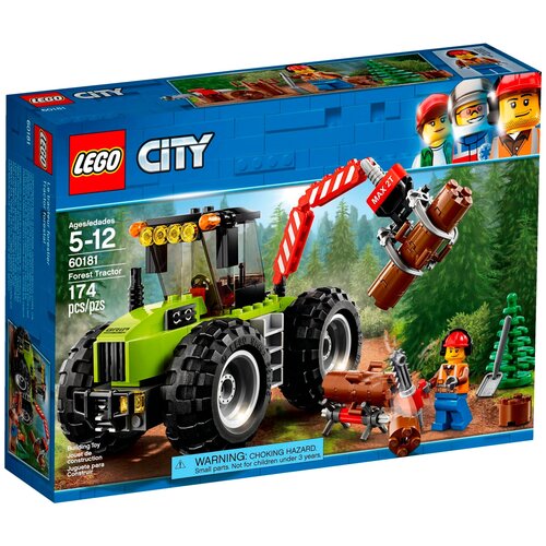 конструктор lego лесной водопад 41677 93 детали LEGO City 60181 Лесной трактор, 174 дет.