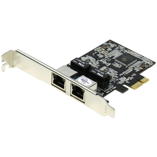 Сетевая плата ST-Lab N-381 (RTL) PCI-Ex1 Dual Port Gigabit LAN Card .