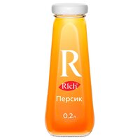 Нектар Rich Персик, в стеклянной бутылке, 0.2 л