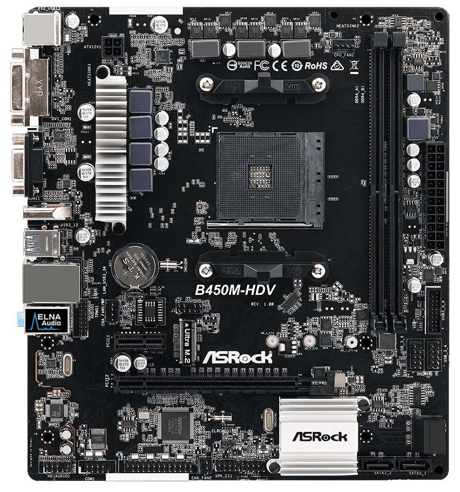 Материнские платы ASRock B450M-HDV R4.0 sAM4