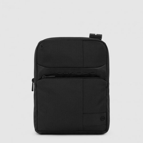 фото Сумка планшет piquadro, фактура пэчворк, черный