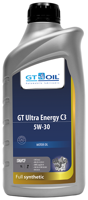 GT OIL Масло Моторное Gt Ultra Energy C3, Sae 5w30, Api Sm,Sn/Cf, 1 Л