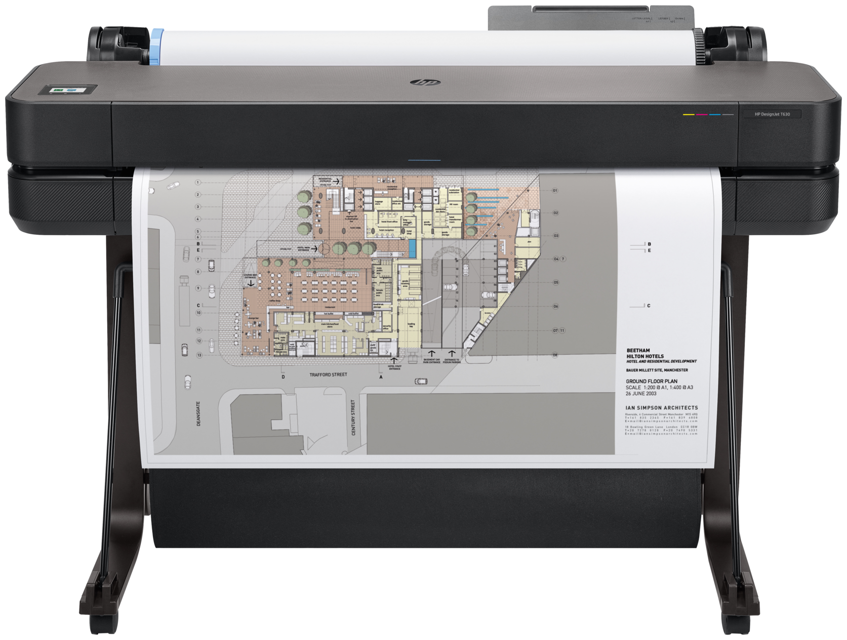 Принтер струйный HP DesignJet T630 (36-дюймовый), цветн., A0, черный