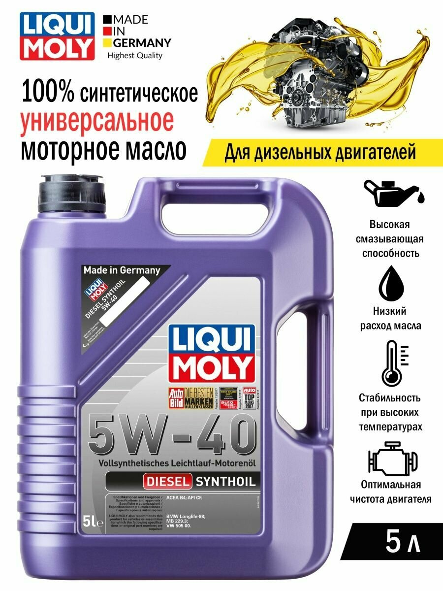 Синтетическое моторное масло LIQUI MOLY Diesel Synthoil 5W-40