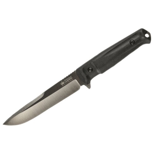 Нож фиксированный Kizlyar Supreme Alpha AUS-8 Stonewash черный нож фиксированный kizlyar supreme flint aus 8 satin дерево