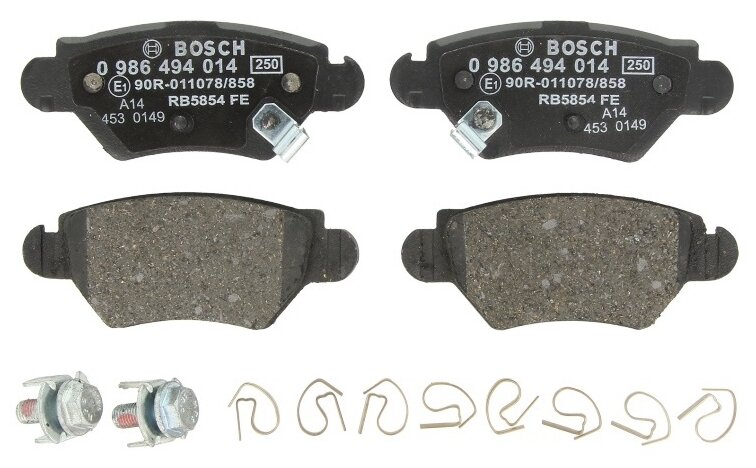 Дисковые тормозные колодки задние BOSCH 0986494014 для Opel Astra Opel Zafira Holden Astra (4 шт.)