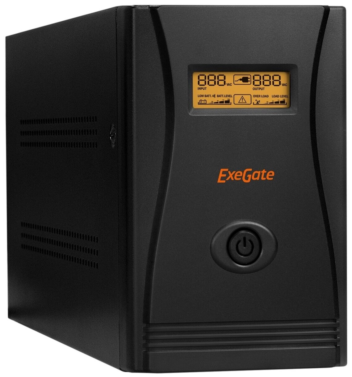 Источник бесперебойного питания Exegate EP285509RUS 1600VA/950W, LCD, AVR, 6*IEC-C13, RJ45/11, USB, black - фото №1