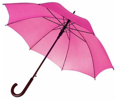 Зонт-трость Unit, полуавтомат, купол 100 см, 8 спиц, деревянная ручка, розовый