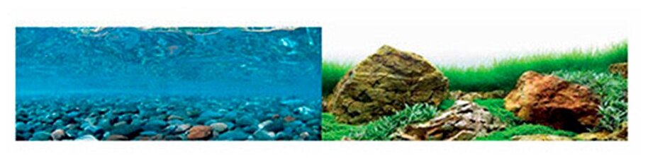 Аквариумный фон плотный двухсторонний Barbus Горная река/Зеленое море 60 см/124 см Background 021 (1 шт)