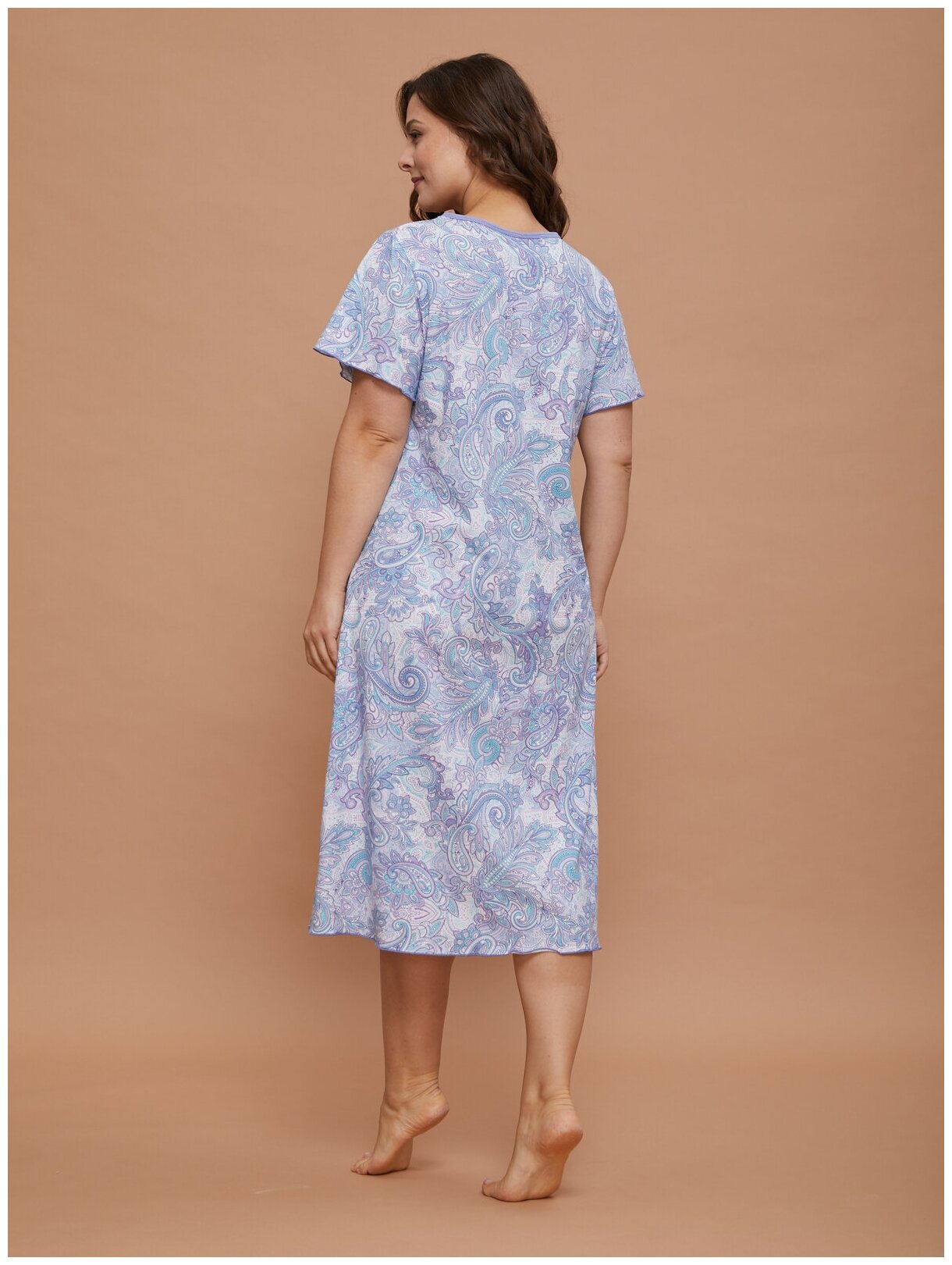 Сорочка ночная женская Алтекс сиреневая, размер 56 - фотография № 4