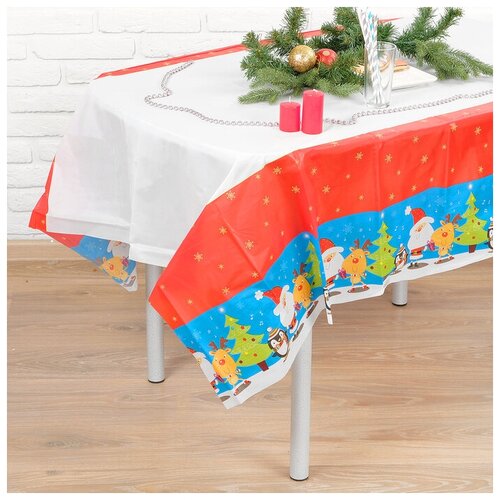 фото Скатерть страна карнавалия новогодняя компания 4326134 137х182 см разноцветный