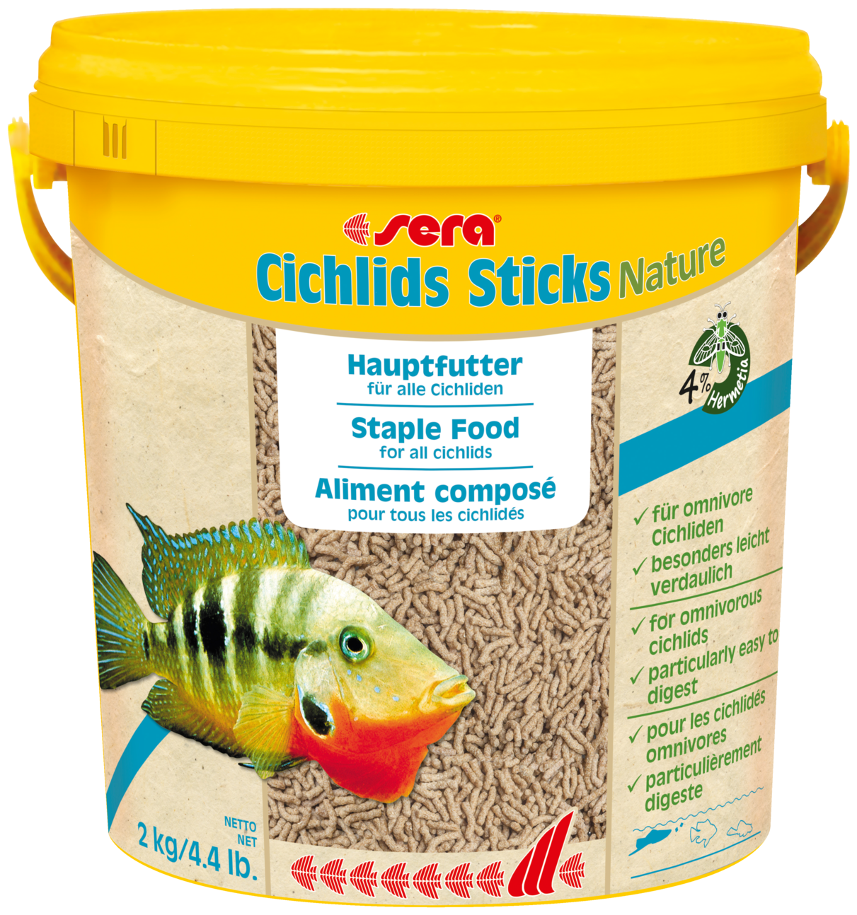 Сухой корм для рыб Sera Cichlids Sticks Nature, 10 л, 2 кг - фотография № 1