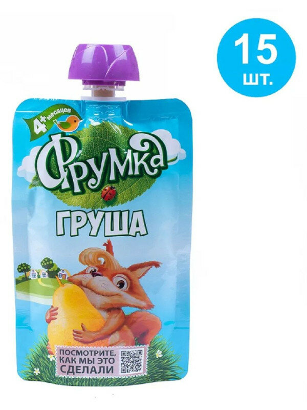 Пюре из груш с 4 месяцев, 90г*15шт