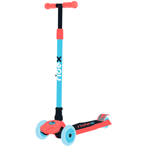 фото Самокат 3-колесный chip, 12080 мм, голубойкоралловый ridex