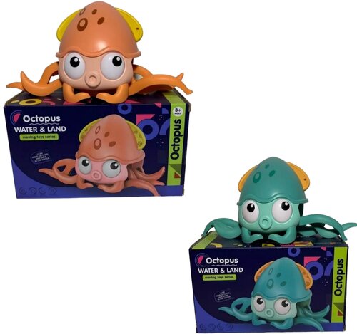 Заводной Плавающий Осьминог, Игрушка для Купания для ванны, каталка на веревке Octopus Water & Land