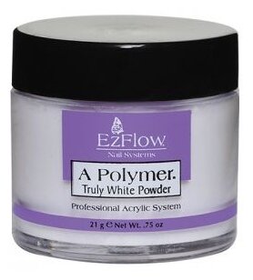 Ezflow Акриловая ярко-белая пудра truly white acrylic powder 21г