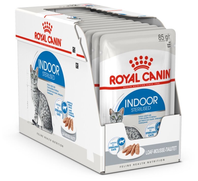 Влажный корм для стерилизованных кошек Royal Canin для живущих в помещении 12 шт. х 85 г (паштет)