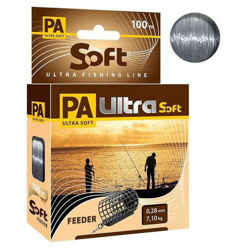 Монофильная леска для рыбалки PA ULTRA SOFT FEEDER 0,28mm 100m ( 1 штука )