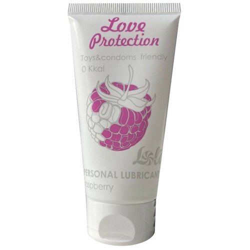 Гель-смазка Lola games Love Protection Raspberry, 50 мл, малина лубрикант на водной основе с ароматом малины
