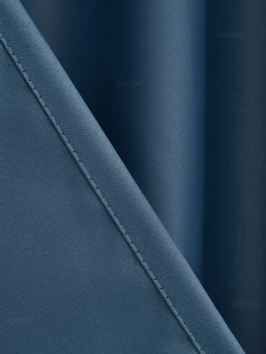 Шторы блэкаут, готовый комплект, размер 150х270 - 2 шт, цвет синий, с затемнением. Светонепроницаемость 90% - фотография № 10